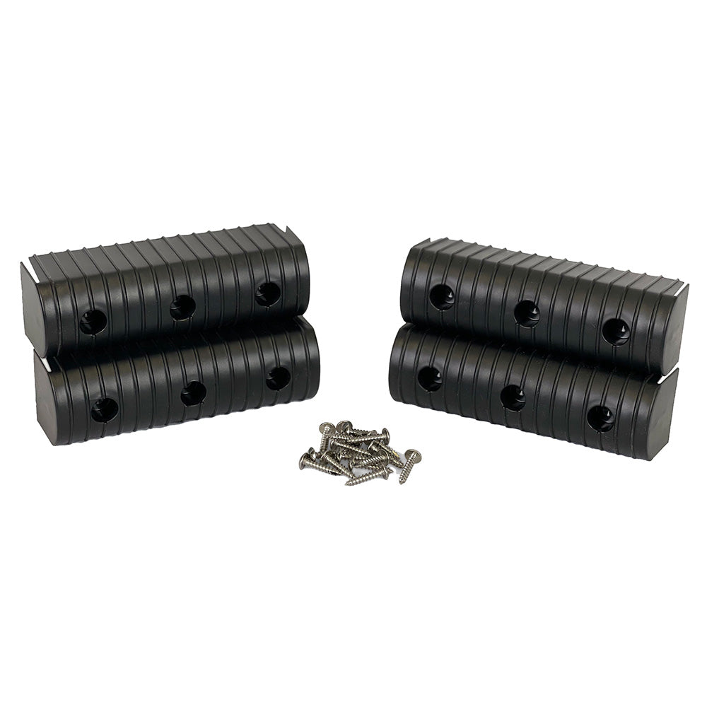 Caliber BunkWrap End Cap 2x6" Black Accessory Kit w/Stainless Steel Hardware *4-Pack