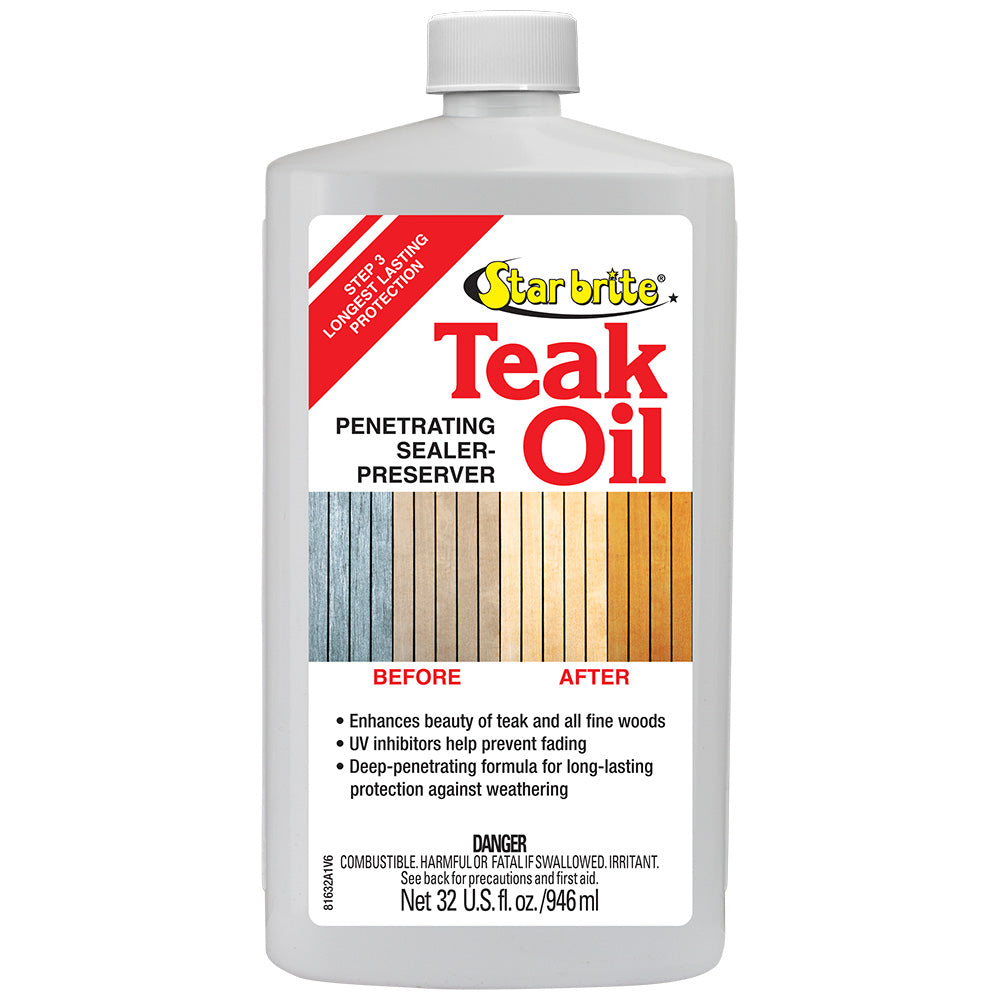 Star brite Teak Oil - Long Lasting, Penetrating, Sealer, Preserver w/UV Inhibitors - 32 oz