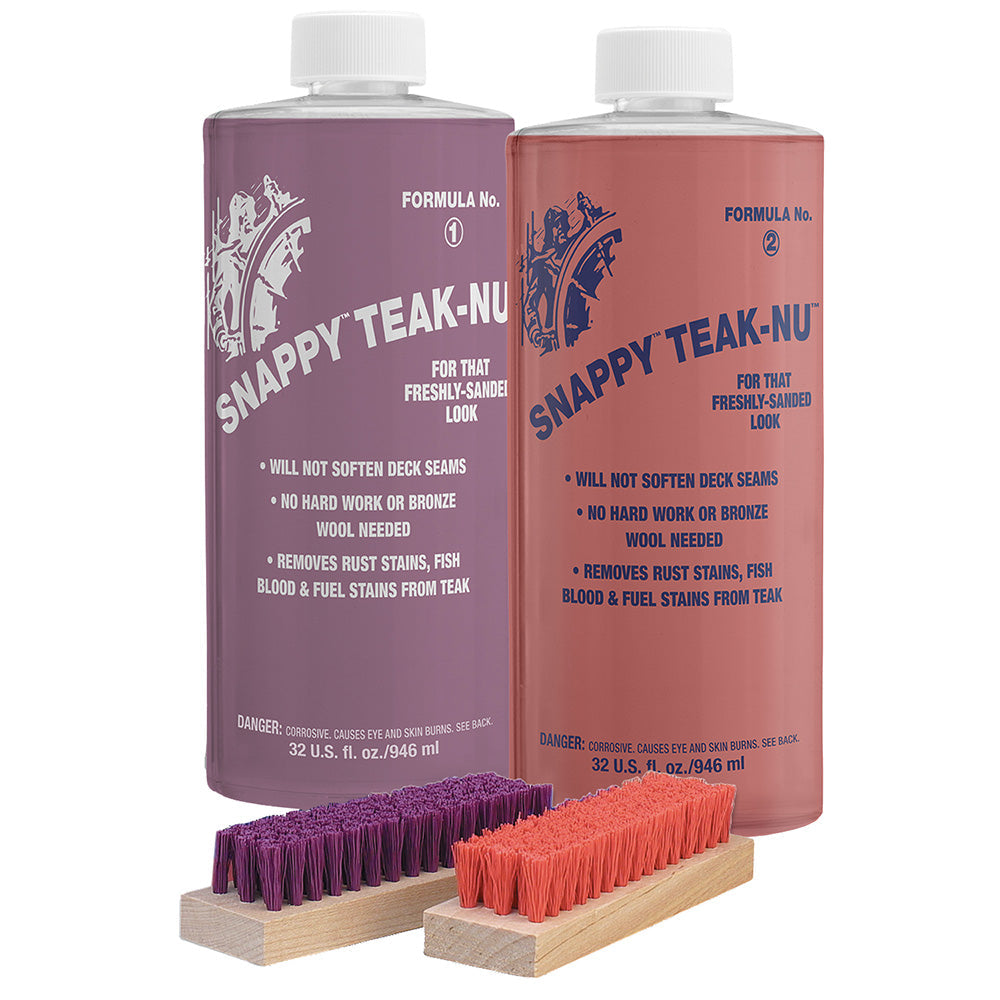 Snappy Teak-Nu Kit - 32 oz w/Formula No. 1 - 32 oz, Formula No. 2 - 32 oz, Bristle Brush