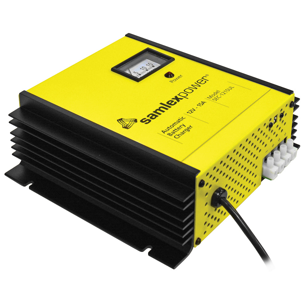 Samlex 15A Battery Charger - 12V - 3-Bank - 3-Stage w/Dip Switch Lugs
