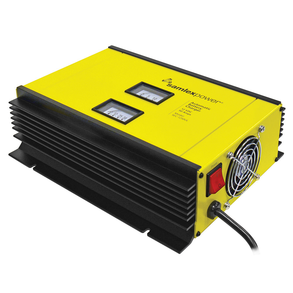 Samlex 50A Battery Charger - 12V - 2-Bank - 3-Stage w/Dip Switch Lugs - Includes Temp Sensor