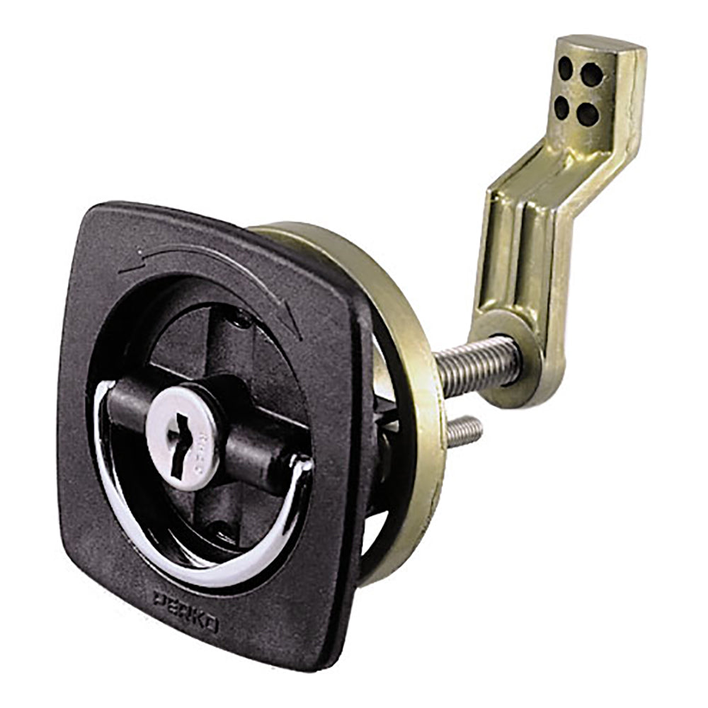 Perko Black Flush Lock - 2.5" x 2.5" w/Offset Cam Bar Flexible Polymer Strike