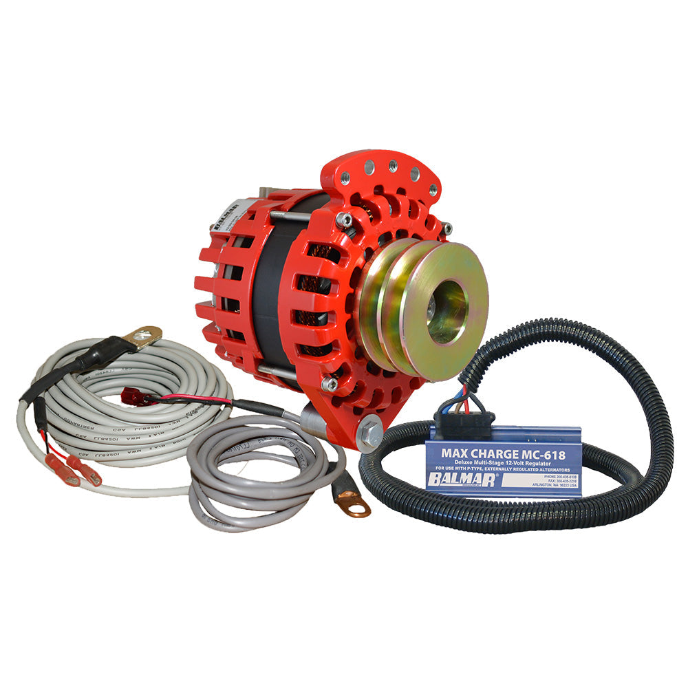 Balmar Alternator 1-2" Single Foot Dual V Pulley Regulator Temp Sensor - 170A Kit - 12V