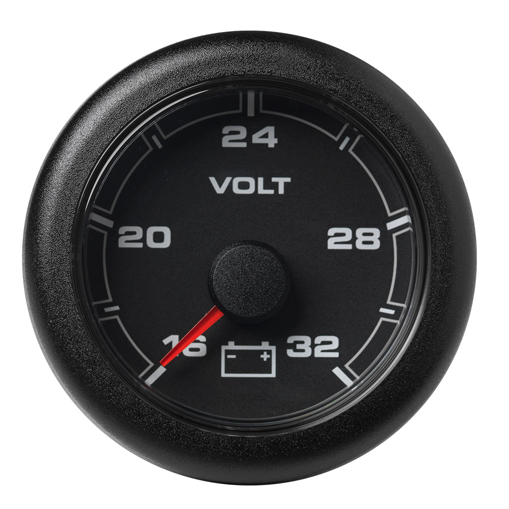 Veratron 52MM (2-1/16") OceanLink Battery Voltage Gauge - 16 to 32V - Black Dial Bezel