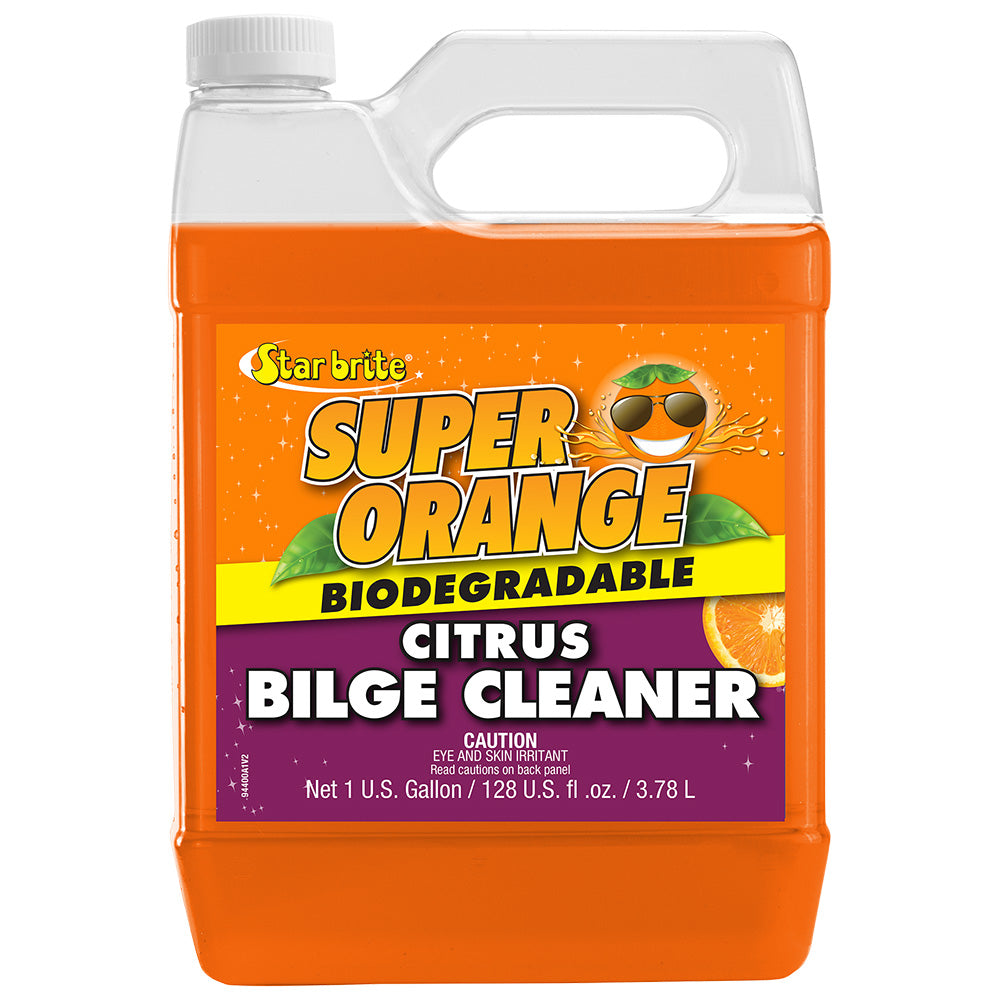 Star brite Super Orange Citrus Bilge Cleaner - Emulsifies Oil, Fuel - 1 Gallon