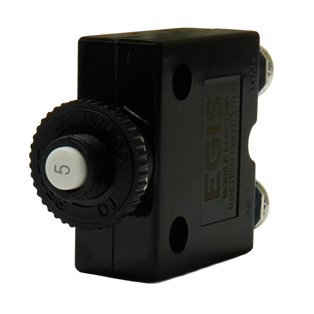 Egis 5A Push Button Panel Mount Circuit Breaker - Screw Terminals