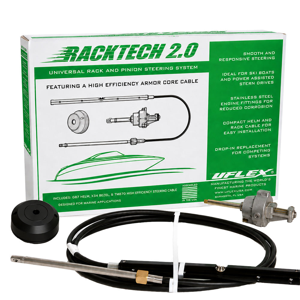 Uflex Racktech - 2.0 High Efficiency Rack  Pinion System Kit - 14' Cable