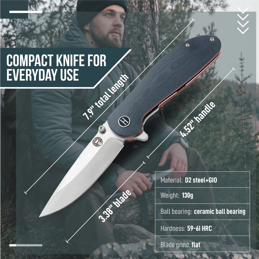 The Straight Back Folding Pocket Knife Giftset for Men and Women (Grey and Red)