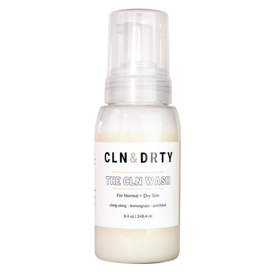 CLN Wash - Luxurious Foaming Face Wash with Patchouli & Ylang-Ylang, 8 oz - Perfect for Normal & Dry Skin