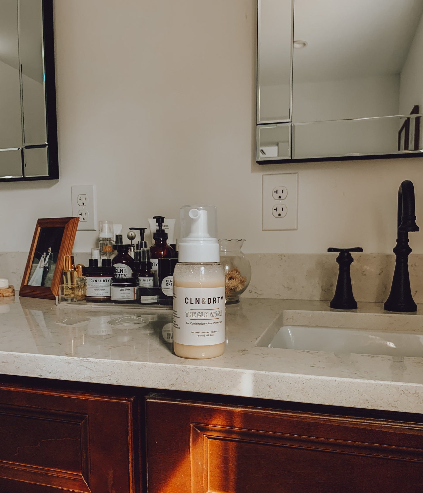 CLN Wash - Luxurious Foaming Face Wash with Patchouli & Ylang-Ylang, 8 oz - Perfect for Normal & Dry Skin