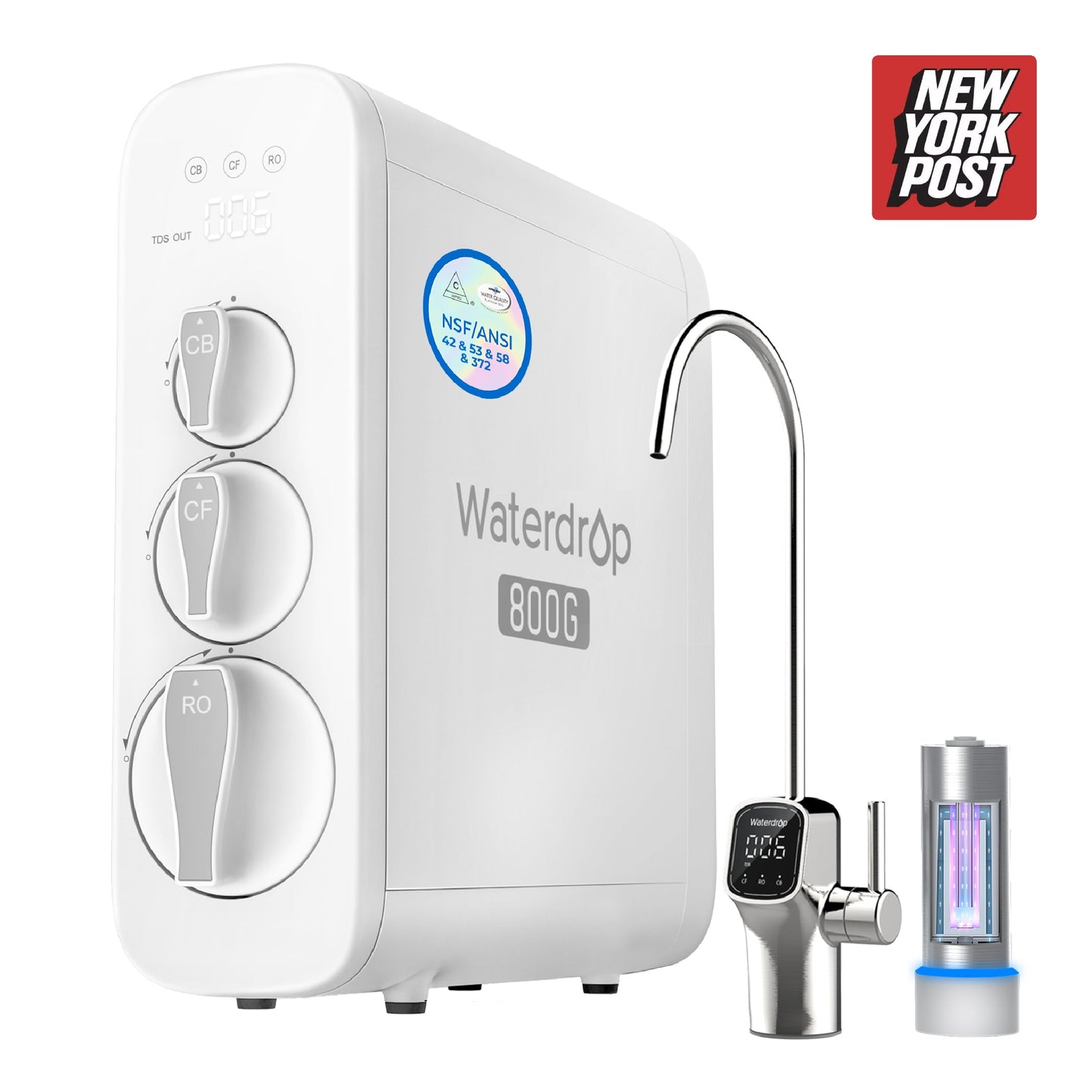 800 GPD Tankless Reverse Osmosis System - Waterdrop G3P800