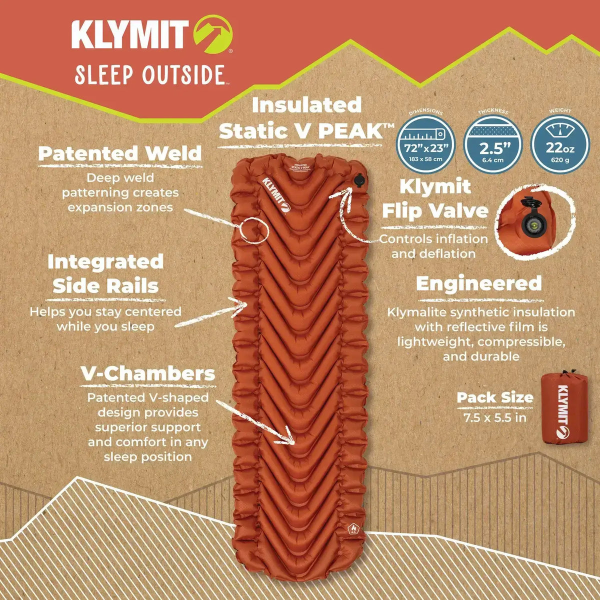 Insulated Static V PEAK Sleeping Pads