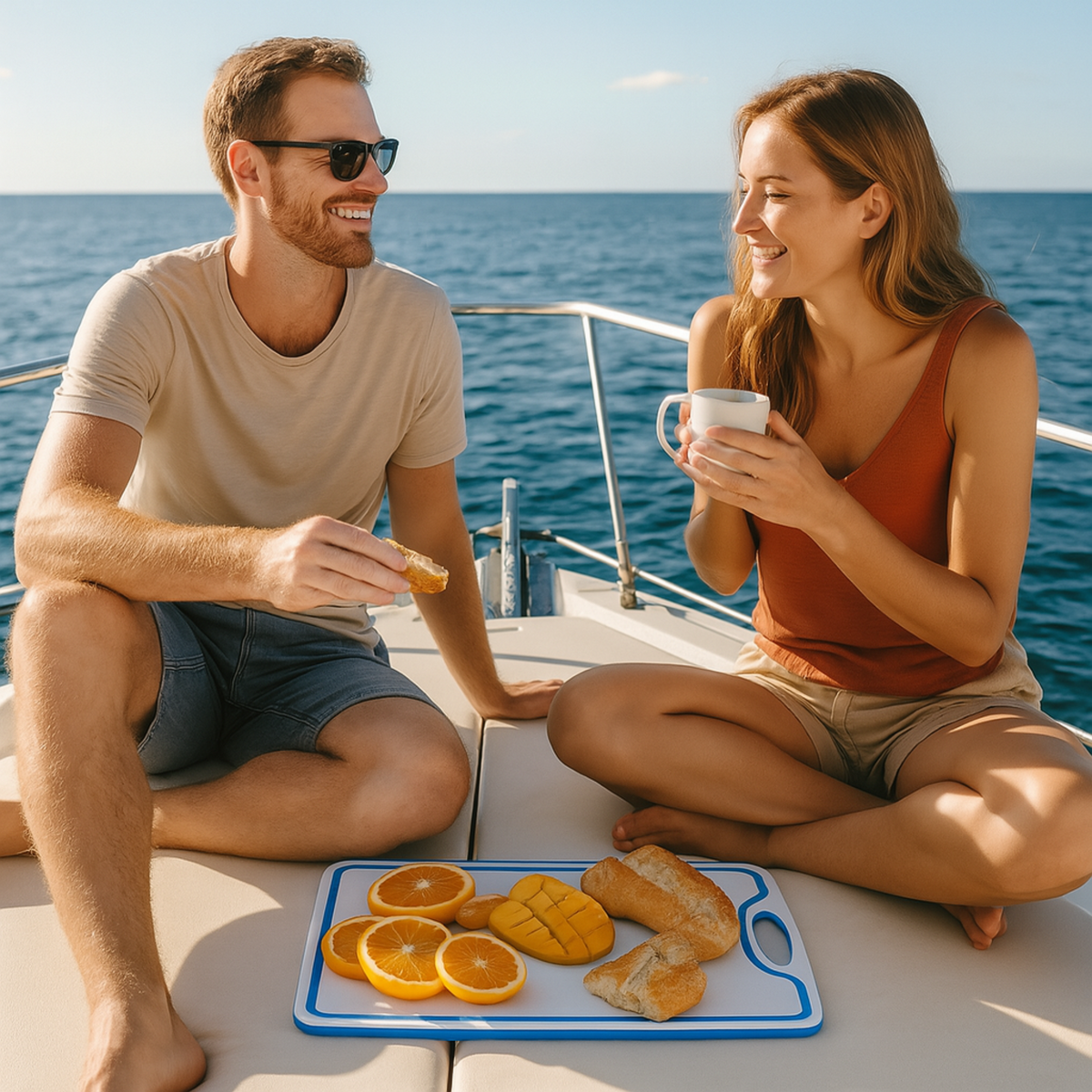 Made in the USA | Premium Cutting Board | Textured 1/2 inch HDPE | Non-Skid or Mark Rubber Feet | Great for Boats & any Counter-top