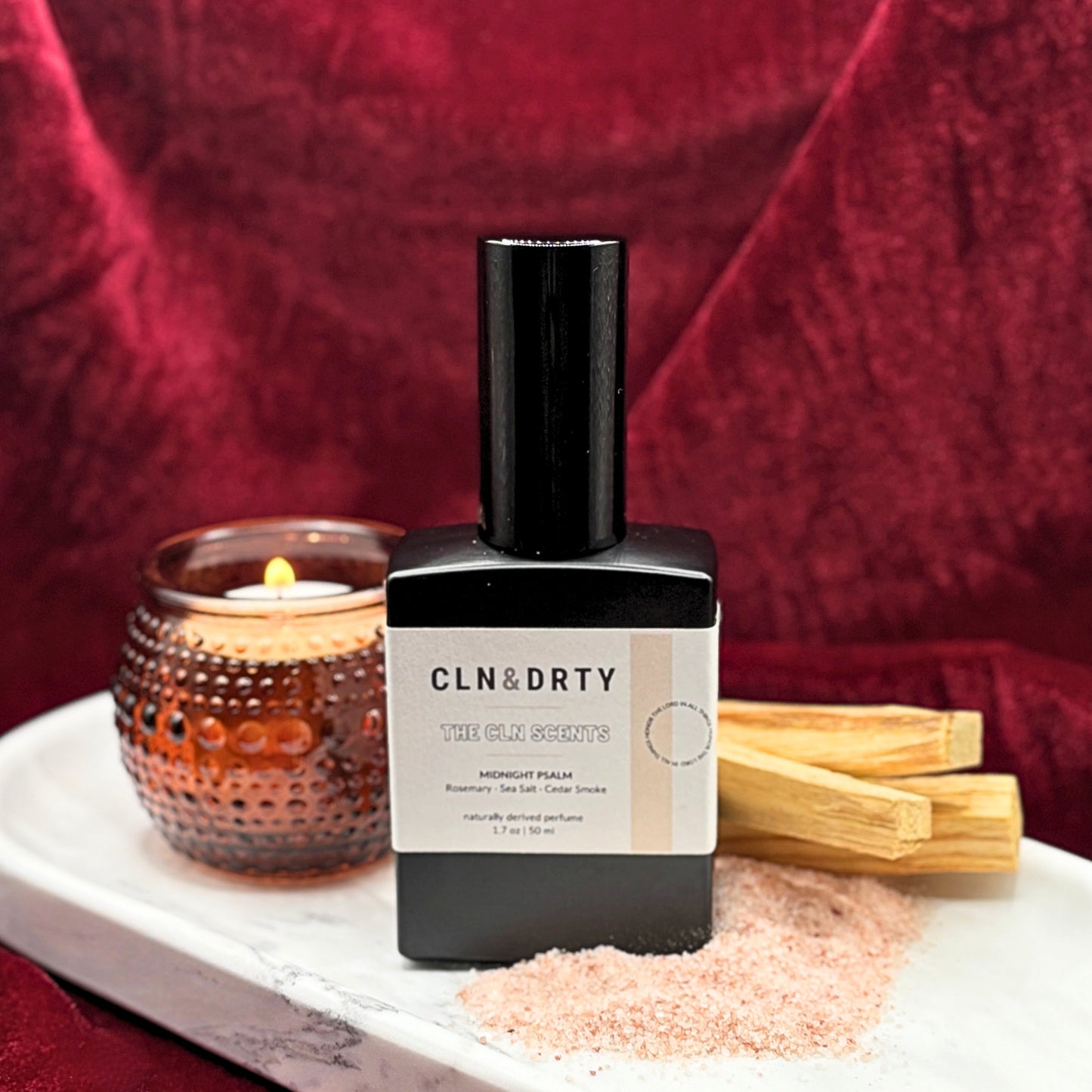 Midnight Psalm – Naturally-Derived Perfume (Rosemary • Black Sea Salt • Cedar Smoke)