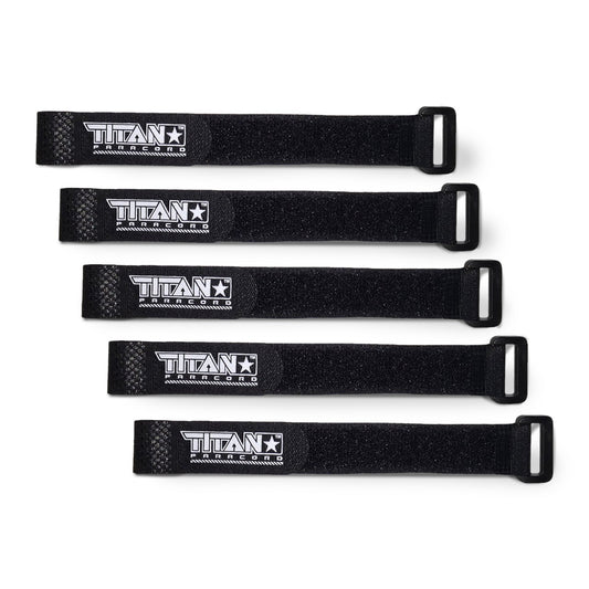 Paracord Fasteners, Hook & Loop, 5-Pack | BLACK