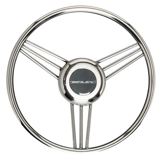 Uflex V27 13.8" Steering Wheel - Stainless Steel Grip  Spokes